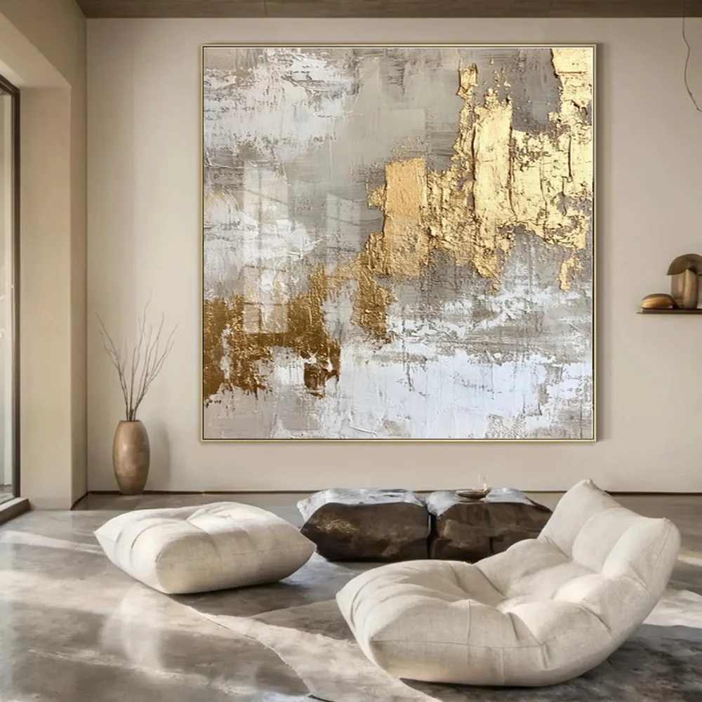 Grey Modern Entryway - large diy art for modern home